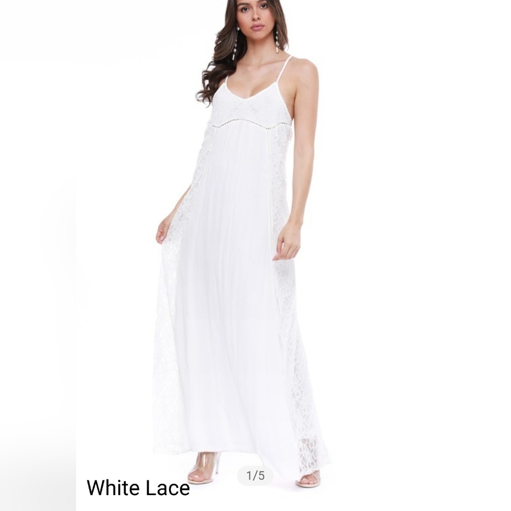New White Lace Maxi Dress